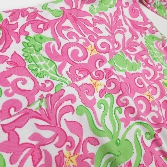 Lilly Pulitzer Pink Green Crabby Octopus Vicose Blend Stretchy Skirt Sz … - Picture 6 of 14